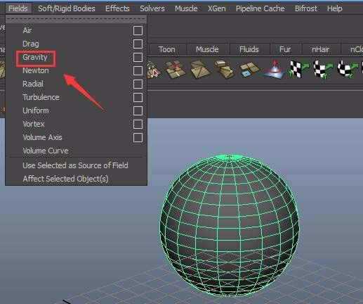 maya給球體增添重力場動(dòng)畫效果的操作方法截圖