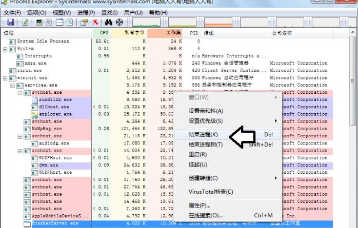 Process Explorer的具體使用說明截圖