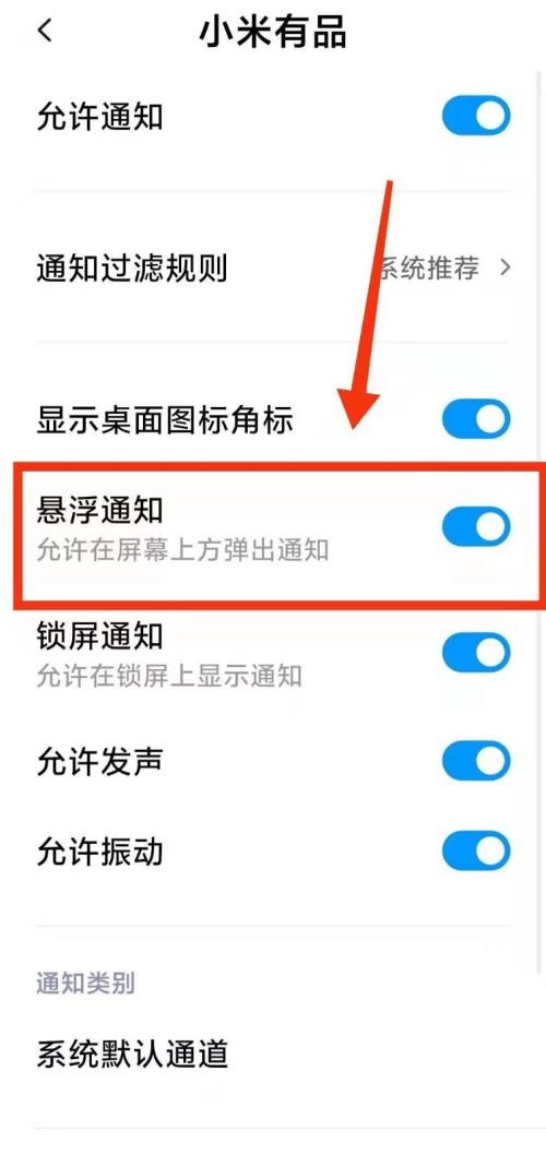 小米有品怎么開(kāi)啟懸浮通知?小米有品開(kāi)啟懸浮通知教程圖片5